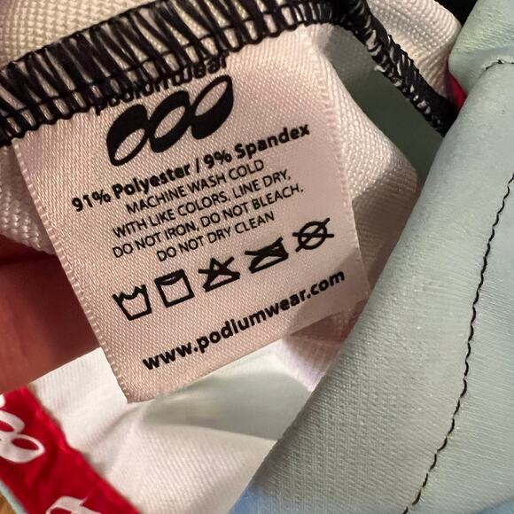 Podium Wear Jacket Adult Small Zip Performance Green Gray Running Coat - Picture 7 of 7